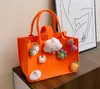 Bolso de Fieltro de Celebridad de Internet, Bolsa de Regalo de Alta Gama, Bolso Tote Pequeño de Fieltro de Dibujos Animados, Bolso de Mano Souvenir de Luna Llena