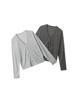 Heyhenry Cárdigan Americano Holgado con Cuello en V Camiseta de Manga Larga para Mujer Primavera y Otoño 2025 Top Exterior Casual Perezoso