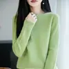 Nuevo suéter liso de cuello redondo para mujer 2026, otoño/invierno, top de punto estilo Andy, capa base ajustada, elegante