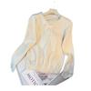Suéter Tricot Base Camada com Renda no Decote V e Amarração Manga Longa para Mulheres Estilo Preguiçoso de Inverno Suéter Solto Moda Feminina Tendência