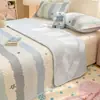 Funda de Cama de Algodón Puro Engrosada Pieza Única Un Lado Felpa de Leche Un Lado Sábana de Cama Completamente de Algodón Tatami Protector de Cama Más Terciopelo Juego de Tres Piezas