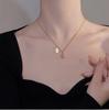 Collar de calabaza de acero de titanio explosivo para mujer, cadena de clavícula de verano de alto sentido, acero de titanio de 18 quilates que no se decolora, diseño de nicho