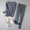 Ropa cálida de otoño e invierno para mujer, con relleno de algodón y seda morera, pantalones largos, cintura elástica, traje cómodo y sin fondo ajustado.