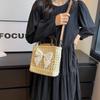Bolso de paja de diseño nicho de textura popular de este año 2023 nuevo bolso de mujer bolso bandolera de moda de verano bolso tipo cubo