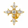 Brincos de titânio F136 novos com zircônia marquise, cruz punk para piercing no lábio, joias G23 para piercing corporal feitas à mão