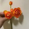 Flores artificiais, pequenas rosas de chá, decoração de mesa de jantar em casa, arranjos florais, buquês de mini flores de lótus artificiais, flores falsas