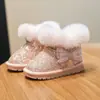 Botas de Nieve para Bebé Niña Calzado de Algodón Cálido Zapatos de Princesa Zapatos Peludos Botas Cortas Nuevas de Invierno Zapatos para Andador de Bebé