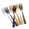 Tenedor de Fruta de Acero Inoxidable 304 Transfronterizo, Tenedor de Té Creativo de 9 Colores para el Hogar, Tenedor de Postre para Restaurante, Tenedor con Logo para Regalo