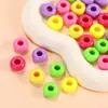 Cuentas Acrílicas para Rueda de 14 mm Cuentas Planas Chapadas con Color Agujero Grande Cuentas Sueltas Accesorios para Joyería DIY Material de Cuentas Espaciadoras para Manualidades