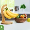 Suporte de Madeira para Armazenamento de Bananas Rack para Armazenamento de Frutas de Mesa Criativo de Madeira Maciça Pendurado para Exibição de Frutas