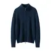 Cárdigan de Cachemir con Cremallera y Cuello Alto de Punto Trenzado para Mujer, Grueso, Cálido, Versátil, Tejido de Punto Trenzado, Tejido de Cachemir, Suéter