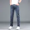 Jeans Slim Fit Reta Stretch Novo Masculino 2026, Calças Longas Jovens Tendência, Moda 2026 Nova Estilo Espesso Primavera e Outono