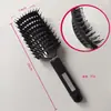 Pente Fofo para Cabelo, Pente Dourado com Gradiente Suavizante, Pente de Costela com Recorte Curvo para Cabelo Cacheado, Artefato de Estilização com Cerdas de Porco