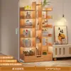 Estante pequena simples, estante de armazenamento de chão, prateleira de armazenamento de parede, estante de exibição para sala de estar/escritório, armário de armazenamento estreito ao lado da mesa