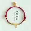 Pulsera tejida a mano con nudo de bambú en color dorado con un diseño simple y de nicho, Lujo ligero, Pulsera de hilo rojo del Año del Caballo