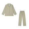 Roupas de Casa de Algodão Puro para Outono e Inverno para Mulheres, Novo Conjunto de Cardigã de Manga Longa e Calça, Estampa Listrada, Pijama Outerwear Casual e Confortável