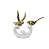 Adornos de pájaros simples de cerámica blanca y oro de estilo europeo, decoración de lujo ligero para el hogar, sala de estar, entrada, decoración para mueble bar, decoración para mueble de TV