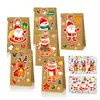 Lb113 Amazon Feliz Navidad Papá Noel Muñeco de Nieve Ciervo Copo de Nieve Pegatina Decoración Fiesta Bolsa de Papel Kraft
