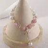 Pulseira com Pingente de Pedra Pérola Novo Verão 2024, Estilo Doce e Fresco, Presente para Melhor Amiga, Presente para Amiga, Atacado de Fábrica