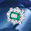 Huabi joyería cobre bañado en oro moda simulación esmeralda retro temperamento colgante traje femenino 10*14-7*9