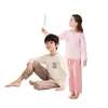 Ropa de Casa para Niños Algodón Puro Manga Larga Fina para Niños Primavera y Verano Pijama para Niñas, Conjunto Completo de Algodón para Niños, Ropa y Pantalones de Otoño