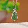 Yilu Plata S925 Plata Esterlina Jade Hetian Jaspe Retro Colgante Calabaza Fulu Nuevo Estilo Nacional Chinoiserie Colgante de Plata