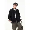 Chaqueta de Lino a Cuadros Patchwork de Manga Larga Estilo Old Money para Hombre, Chaqueta Casual con Cuello de Traje Botones Tendencia Coreana y Japonesa Otoño e Invierno