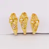 Anillo de Cobre Abierto Chapado en Oro para Mujer, Anillo Ajustable de Mariposa Doble Corazón Flor de Ciruelo