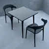 Combinación de Mesa y Sillas para Exteriores Tienda de Té con Leche Negra Mesa para Exteriores Patio de Ocio al Aire Libre Balcón de Plástico para Exteriores Impermeable y Protección Solar
