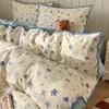 Conjunto de cama de quatro peças em gaze dupla, novo modelo 2026, lençol de cama, roupa de cama, capa de edredom, conjunto de três peças para cama de dormitório, adequado para todas as estações