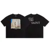 Camiseta Vintage Suelta de Manga Corta con Cuello Redondo Lavada y Desgastada Estilo Americano San Miguel 2026 para Hombres y Mujeres Moderna