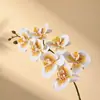 Flor artificial Phalaenopsis húmeda impresión 3D alta calidad blanca 9 DIY regalo individual a mano flor mariposa biónica