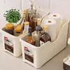 Caja Organizadora de Almacenamiento para Ollas de Cocina con Ruedas para Tapas de Ollas y Especias, Almacenamiento en Gabinete Debajo del Fregadero, Estante de Almacenamiento Multifuncional