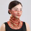 Bufanda para Colgar en Oreja de Seda Dorada para Mujer Primavera y Verano Versátil Protector Solar Manga para Cuello Velos Cubre Cuello Multifuncionales Bufanda de Seda Pequeña Variada de Cuello Alto