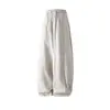 Novos Calças Casuais Masculinas Primavera/Verão 2026 Cor Sólida Simples Soltas Tamanho Grande Perna Larga Curva Calças Casuais para Homens