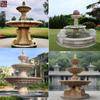 Fuente de paisaje con tallado de piedra de varios pisos, fuente de agua de granito para exteriores, escultura de parque, fuente de agua de piedra, adornos de cuenco con forma de gota