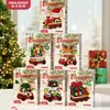 Blocos de Montar Papai Noel Transfronteiriço, Boneco de Neve, Árvore de Natal, Caixa de Música, Rena, Brinquedos de Montagem de Micropartículas, Enfeites de Brinquedo Masculino, Caixa Surpresa