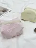 5483 Bolsa Cuadrada Pequeña de Amor Linda Sencilla Bolsa de Cosméticos Estudiante Femenina Portátil Color Sólido Bolsa de Almacenamiento Cosmético Lavado