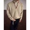 Suéter de punto falso de dos piezas para hombres y parejas, cuello en V y cuello redondo, cosido a mano, estilo old money, otoño e invierno, venta al por mayor de fábrica transfronteriza