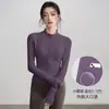 Top de Yoga con Cuello Alto y Forro Polar para Mujer, Chaqueta Deportiva de Manga Larga de Secado Rápido, Ajuste Delgado para Correr en Primavera, Ropa de Fitness