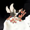 Broche de grulla estilo retro chino, ramillete de flor de ciruelo, pin de alta gama anti-exposición, broche de animal de moda, pin para cuello estilo nacional