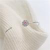 Pendientes de Copo de Nieve Rotatorios de Micro Diamante Sense Avanzado Pendientes con Pasador de Plata S925 Pulsera Abierta Exquisita Dulce para Mujer