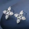 Acessórios para Conjunto de Pérolas DIY: Moda Versátil de Luxo Leve, Brincos Vazados em Forma de Cruz com Zircônia Embutida, Pingente, Base para Anel