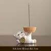 Enfeite Suporte de Incenso sem Cinzas Gato da Sorte, Queimador de Incenso para Uso Interno em Casa, Suporte de Incenso em Palito para Mesa, Bandeja para Incenso, Queimador de Aromaterapia