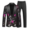 Terno Masculino Jacquard Moda Masculina Transfronteiriço Novo Terno Masculino Peça Dupla Traje para Apresentador MC Palco