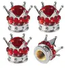 Tampas de Válvula para Pneus de Motocicleta, Tampas de Válvula para Pneus de Carro, Tampas de Válvula à Prova de Poeira, Tampas Criativas para Núcleo de Válvula com Coroa Cravejada de Diamantes
