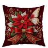 Funda de Cojín Decorativa Navideña Patrón de Nieve Árbol de Navidad Reno y Alegría Cuadros Suaves para Funda de Almohada de Sala de Estar Dormitorio