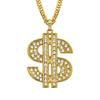 Collar con colgante de dólar estadounidense de alta calidad, joyería de hip hop electrochapado, estilo hip hop popular europeo y americano para hombres.