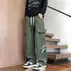 Calça de trabalho estilo americano, masculina, corte solto, perna reta, nova coleção 2026, calça longa retrô, calça casual masculina com múltiplos bolsos, estilo primavera/outono