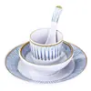 Juego de Mesa para Hotel Personalizable de Cuatro Piezas Set Moderno Sencillo de Tazón y Plato Restaurante de Hot Pot Restaurante Chino Juego de Vajilla de Melamina